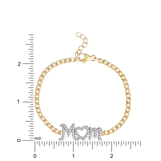 Best deal ๐ Giani Bernini Cubic Zirconia MOM Curb Link Chain Bracelet In 18k Gold-Plated Sterling Silver, Created For Macy's Gold Over Silver ๐ 4 Best deal ๐ Giani Bernini Cubic Zirconia MOM Curb Link Chain Bracelet In 18k Gold-Plated Sterling Silver, Created For Macy's Gold Over Silver ๐ - Image 4
