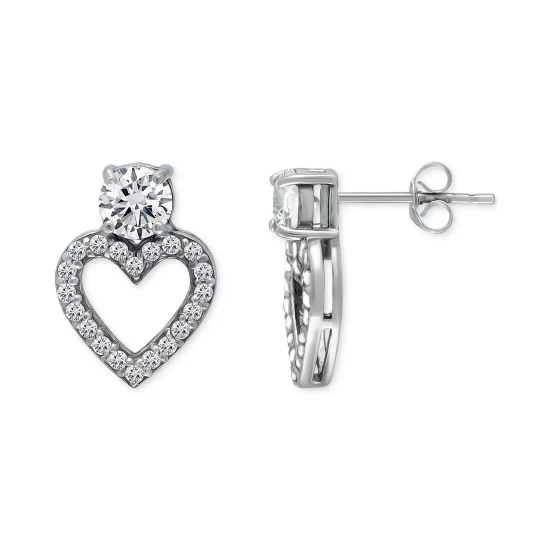 Outlet 🔔 Giani Bernini Cubic Zirconia Heart Stud Earrings In Sterling Silver, Created For Macy's (Also Available In 18k Gold-plated Sterling Silver) 🎉 4 Outlet 🔔 Giani Bernini Cubic Zirconia Heart Stud Earrings In Sterling Silver, Created For Macy's (Also Available In 18k Gold-plated Sterling Silver) 🎉 - Image 4