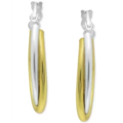 Deals 💯 Giani Bernini Small Two-Tone Overlap Hoop Earrings In Sterling Silver & 18k Gold-Plate, 0.78, Created For Macy's ❤️ -Giani Bernini Shop unnamed file 1084