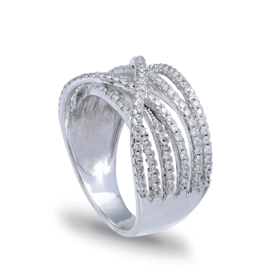 Discount 👍 Giani Bernini Cubic Zirconia Pave Interlocking Ring (1-1/6 Ct. T.w.) In Sterling Silver 😉 4 Discount 👍 Giani Bernini Cubic Zirconia Pave Interlocking Ring (1-1/6 Ct. T.w.) In Sterling Silver 😉 - Image 4