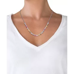 Outlet ❤️ Giani Bernini Multicolor Cubic Zirconia Heart 18 Collar Necklace In Sterling Silver, Created For Macy's 💯 -Giani Bernini Shop unnamed file 1119