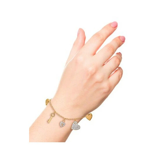 Wholesale โค๏ธ Giani Bernini Cubic Zirconia Heart & Key Charm Bracelet In Gold-Plated Sterling Silver, Created For Macy's Gold Over Silver ๐ 2 Wholesale โค๏ธ Giani Bernini Cubic Zirconia Heart & Key Charm Bracelet In Gold-Plated Sterling Silver, Created For Macy's Gold Over Silver ๐ - Image 2