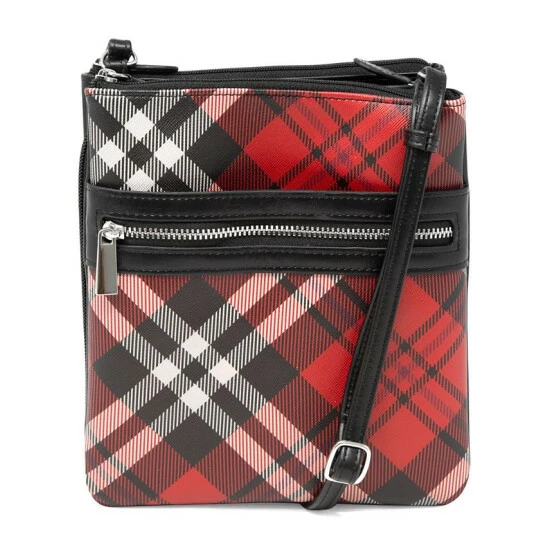 Budget โจ Giani Bernini Triple-Zip Saffiano Plaid Dasher Crossbody, Created For Macy's Red Plaid/silver ๐ 1 Budget โจ Giani Bernini Triple-Zip Saffiano Plaid Dasher Crossbody, Created For Macy's Red Plaid/silver ๐
