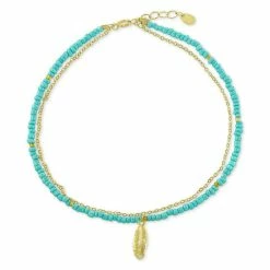 Coupon ✨ Giani Bernini Crystal Bead Feather Charm Layered Ankle Bracelet In 18k Gold-Plated Sterling Silver, Created For Macy's Yellow Gold 🛒