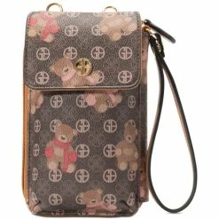Top 10 👍 Giani Bernini Scatter Bears North South Tech Wallet On A String, Created For Macy's Brown Block Signature ⭐