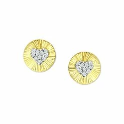 Deals 👏 Giani Bernini Cubic Zirconia Heart Disc Stud Earrings, Created For Macy's Gold Over Silver 🧨 -Giani Bernini Shop unnamed file 1220