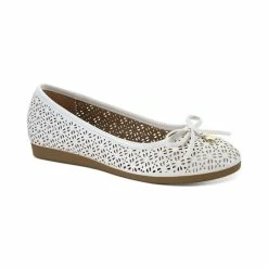 Hot Sale ⭐ Giani Bernini Odeysa Memory Foam Perforated Ballet Flats, Created For Macy's White 🎉