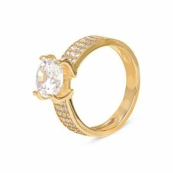 Brand new 🌟 Giani Bernini Cubic Zirconia Solitaire Pavé Ring In Gold-Plated Sterling Silver, Created For Macy's Gold Over Silver 🥰 -Giani Bernini Shop unnamed file 1245