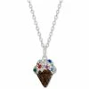 Best Pirce 🤩 Giani Bernini Crystal Pavé Ice Cream 18 Pendant Necklace In Sterling Silver, Created For Macy's Multi 😉