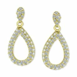 Wholesale 😉 Giani Bernini Cubic Zirconia Open Teardrop Drop Earrings, Created For Macy's Gold Over Silver 🔔