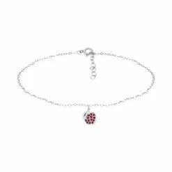 Promo 🎁 Giani Bernini Lab-Created Ruby Apple Cluster Ankle Bracelet In Sterling Silver, Created For Macy's 🎁