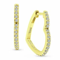 Best deal 🧨 Giani Bernini Cubic Zirconia Small Heart Hoop Earrings In 18k Gold-Plated Sterling Silver, Created For Macy's Gold Over Silver 🔥