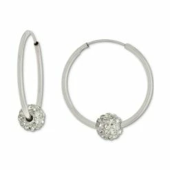 Buy ⌛ Giani Bernini Crystal Ball Small Hoop Earrings, 0.82, Created For Macy's Clear 😉