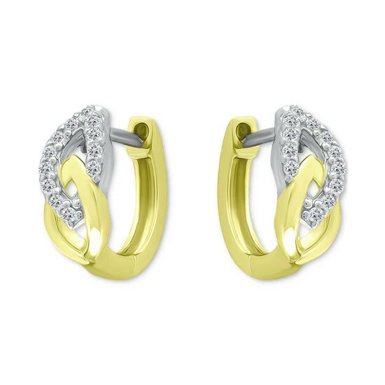 Outlet 👍 Giani Bernini Cubic Zirconia Link Small Huggie Hoop Earrings, 0.55, Created For Macy's Twotone 🔔 1 Outlet 👍 Giani Bernini Cubic Zirconia Link Small Huggie Hoop Earrings, 0.55, Created For Macy's Twotone 🔔