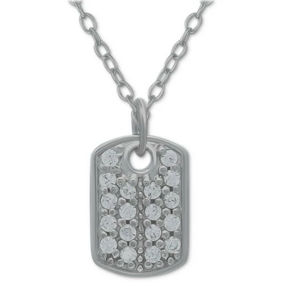 Wholesale 🥰 Giani Bernini Cubic Zirconia 🦮 Dog Tag 18 Pendant Necklace In Sterling Silver, Created For Macy's 🤩 1 Wholesale 🥰 Giani Bernini Cubic Zirconia 🦮 Dog Tag 18 Pendant Necklace In Sterling Silver, Created For Macy's 🤩