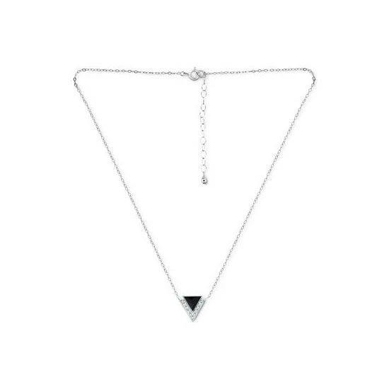 Hot Sale ❤️ Giani Bernini Cubic Zirconia & Enamel Triangle Pendant Necklace In Sterling Silver, 16 + 2 Extender, Created For Macy's 💯 3 Hot Sale ❤️ Giani Bernini Cubic Zirconia & Enamel Triangle Pendant Necklace In Sterling Silver, 16 + 2 Extender, Created For Macy's 💯 - Image 3