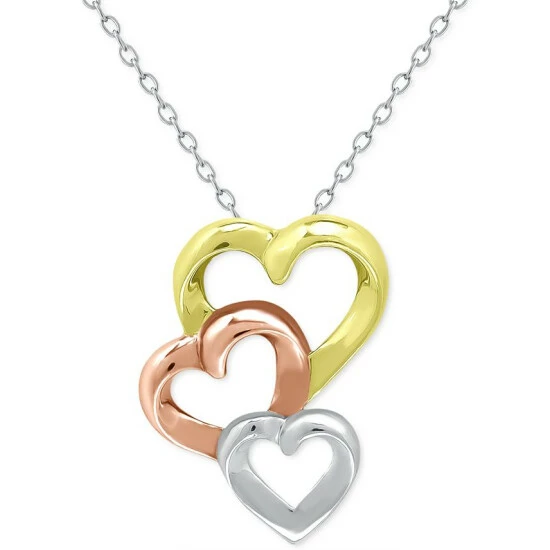 Coupon ๐ฅฐ Giani Bernini Tricolor Triple Heart Interlocking Pendant Necklace In Sterling Silver, 18k Gold- & Rose Gold-Plate, 16 + 2 Extender, Created For Macy's Gold Over Silver ๐ 1 Coupon ๐ฅฐ Giani Bernini Tricolor Triple Heart Interlocking Pendant Necklace In Sterling Silver, 18k Gold- & Rose Gold-Plate, 16 + 2 Extender, Created For Macy's Gold Over Silver ๐