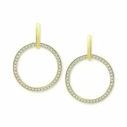 Cheap 👍 Giani Bernini Cubic Zirconia Circle Drop Earrings, Created For Macy's Gold Over Silver 😉