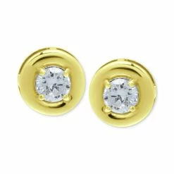 Brand new ✔️ Giani Bernini Cubic Zirconia Framed Stud Earrings, Created For Macy's Gold Over Silver ✨