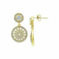 Best Sale 🎉 Giani Bernini Cubic Zirconia Medallion Drop Earrings, Created For Macy's Gold Over Silver 👏 -Giani Bernini Shop unnamed file 1390