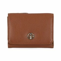 New ๐คฉ Giani Bernini Softy Leather Trifold Wallet, Created For Macy's Cognac/silver ๐