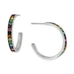Cheap 🎉 Giani Bernini Crystal Small Hoop Earrings In Sterling Silver, 1, Created For Macy's 🥰
