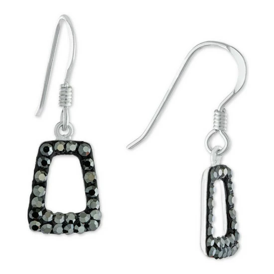 Outlet ๐ Giani Bernini Gray Crystal Geometric Drop Earrings In Sterling Silver, Created For Macy's โจ 1 Outlet ๐ Giani Bernini Gray Crystal Geometric Drop Earrings In Sterling Silver, Created For Macy's โจ