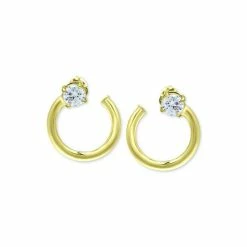 Promo 👍 Giani Bernini Cubic Zirconia Front & Back Hoop Earrings, Created For Macy's Yellow Gold Over Silver ✔️ -Giani Bernini Shop unnamed file 1416
