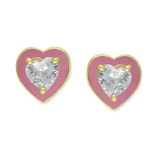 Cheap ๐ Giani Bernini Cubic Zirconia Pink Enamel Heart Stud Earrings, Created For Macy's Gold Over Silver โ๏ธ 1 Cheap ๐ Giani Bernini Cubic Zirconia Pink Enamel Heart Stud Earrings, Created For Macy's Gold Over Silver โ๏ธ