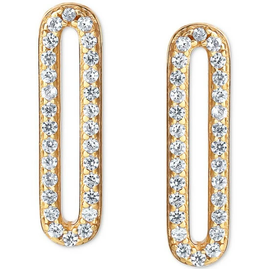 Cheapest โ Giani Bernini Cubic Zirconia Paperclip Link Stud Earrings, Created For Macy's Gold Over Sterling Silver ๐ 1 Cheapest โ Giani Bernini Cubic Zirconia Paperclip Link Stud Earrings, Created For Macy's Gold Over Sterling Silver ๐