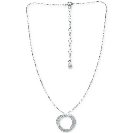 Discount ๐ Giani Bernini Cubic Zirconia Twisted Circle 16 Pendant Necklace, Created For Macy's Silver ๐ฅ 1 Discount ๐ Giani Bernini Cubic Zirconia Twisted Circle 16 Pendant Necklace, Created For Macy's Silver ๐ฅ