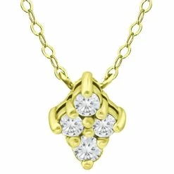 New 🔥 Giani Bernini Cubic Zirconia Cluster Pendant Necklace, 16 + 2 Extender, Created For Macy's Gold ✨