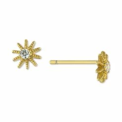 Best reviews of 😍 Giani Bernini Cubic Zirconia Sun Stud Earrings In Gold-Plated Sterling Silver, Created For Macy's Yellow ⌛