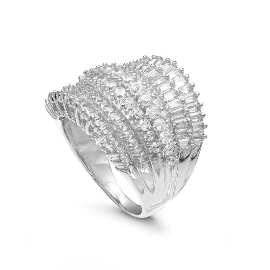 Outlet 🔔 Giani Bernini Cubic Zirconia Multi Row Princess, Baguette & Pave Band (4-1/5 Ct. T.w.) In Sterling Silver Or 18k Gold Over Silver ✔️ 4 Outlet 🔔 Giani Bernini Cubic Zirconia Multi Row Princess, Baguette & Pave Band (4-1/5 Ct. T.w.) In Sterling Silver Or 18k Gold Over Silver ✔️ - Image 4