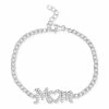 Outlet ❤️ Giani Bernini Cubic Zirconia MOM Curb Link Chain Bracelet In Sterling Silver, Created For Macy's 🔔