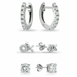 Deals ⭐ Giani Bernini 3-Pc. Set Cubic Zirconia Hoop & Stud Earrings In Sterling Silver, Created For Macy's 🔥
