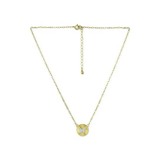 Discount โ Giani Bernini Cubic Zirconia Butterfly Disc Pendant Necklace, 16 + 2 Extender, Created For Macy's Gold Over Silver ๐คฉ 3 Discount โ Giani Bernini Cubic Zirconia Butterfly Disc Pendant Necklace, 16 + 2 Extender, Created For Macy's Gold Over Silver ๐คฉ - Image 3