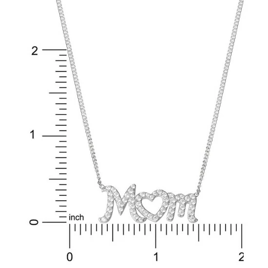 Wholesale ๐ Giani Bernini Cubic Zirconia MOM Heart 18 Pendant Necklace In Sterling Silver, Created For Macy's ๐ 4 Wholesale ๐ Giani Bernini Cubic Zirconia MOM Heart 18 Pendant Necklace In Sterling Silver, Created For Macy's ๐ - Image 4