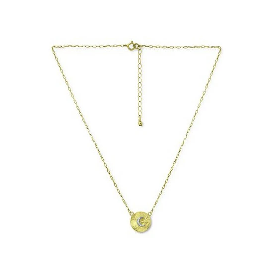 Hot Sale ๐ Giani Bernini Cubic Zirconia Moon Disc Pendant Necklace, 16 + 2 Extender, Created For Macy's Gold Over Silver ๐คฉ 3 Hot Sale ๐ Giani Bernini Cubic Zirconia Moon Disc Pendant Necklace, 16 + 2 Extender, Created For Macy's Gold Over Silver ๐คฉ - Image 3