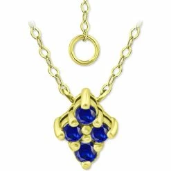 New 🎉 Giani Bernini Imitation Blue Sapphire Cluster Pendant Necklace, 16 + 2 Extender, Created For Macy's Sterling Silver 🤩