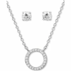 Top 10 🔔 Giani Bernini 2-Pc. Set Cubic Zirconia Circle Necklace & Stud Earrings In Sterling Silver, Created For Macy's ✨