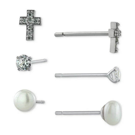 Hot Sale ๐ Giani Bernini 3-Pc. Cubic Zirconia & Cultured Freshwater Pearl (4mm) Stud Earrings In Sterling Silver, Created For Macy's ๐คฉ 1 Hot Sale ๐ Giani Bernini 3-Pc. Cubic Zirconia & Cultured Freshwater Pearl (4mm) Stud Earrings In Sterling Silver, Created For Macy's ๐คฉ