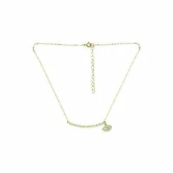 Hot Sale ⭐ Giani Bernini Cubic Zirconia Curved Bar & Evil Eye Pendant Necklace, 16 + 2 Extender, Created For Macy's Sterling Silver 💯 -Giani Bernini Shop unnamed file 1525