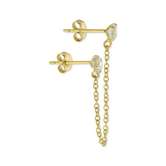 Best Pirce ๐ Giani Bernini Cubic Zirconia Double Pierced Chain Drop Earrings In Gold-Plated Sterling Silver, Created For Macy's Yellow ๐ฅ 3 Best Pirce ๐ Giani Bernini Cubic Zirconia Double Pierced Chain Drop Earrings In Gold-Plated Sterling Silver, Created For Macy's Yellow ๐ฅ - Image 3