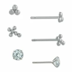 Top 10 ✨ Giani Bernini 3-Pc. Set Cubic Zirconia Bead Stud Earrings In Sterling Silver, Created For Macy's 🌟