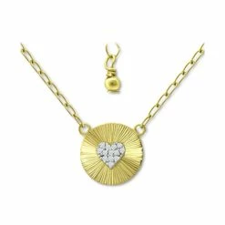 Buy 🥰 Giani Bernini Cubic Zirconia Heart Cluster Disc Pendant Necklace, 16 + 2 Extender, Created For Macy's Sterling Silver 😍