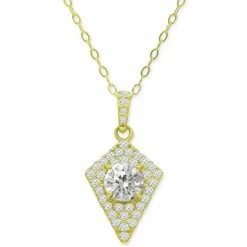Coupon 🌟 Giani Bernini Cubic Zirconia Kite Cluster Pendant Necklace, 16 + 2 Extender, Created For Macy's Gold Over Silver 😉