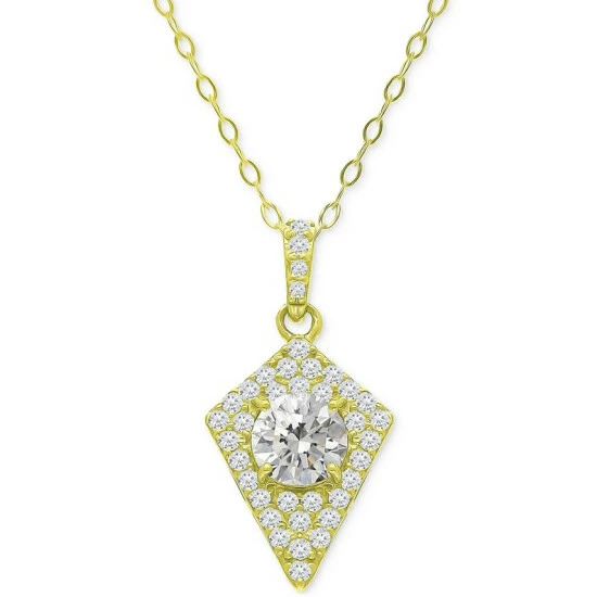 Coupon ๐ Giani Bernini Cubic Zirconia Kite Cluster Pendant Necklace, 16 + 2 Extender, Created For Macy's Gold Over Silver ๐ 1 Coupon ๐ Giani Bernini Cubic Zirconia Kite Cluster Pendant Necklace, 16 + 2 Extender, Created For Macy's Gold Over Silver ๐