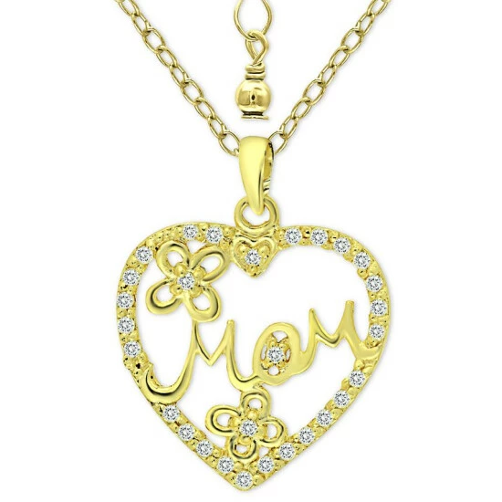 Best deal ๐ Giani Bernini Cubic Zirconia Mom Heart Pendant Necklace In 18k Gold-Plated Sterling Silver, 16 + 2 Extender, Created For Macy's Gold Over Silver ๐ฅฐ 1 Best deal ๐ Giani Bernini Cubic Zirconia Mom Heart Pendant Necklace In 18k Gold-Plated Sterling Silver, 16 + 2 Extender, Created For Macy's Gold Over Silver ๐ฅฐ