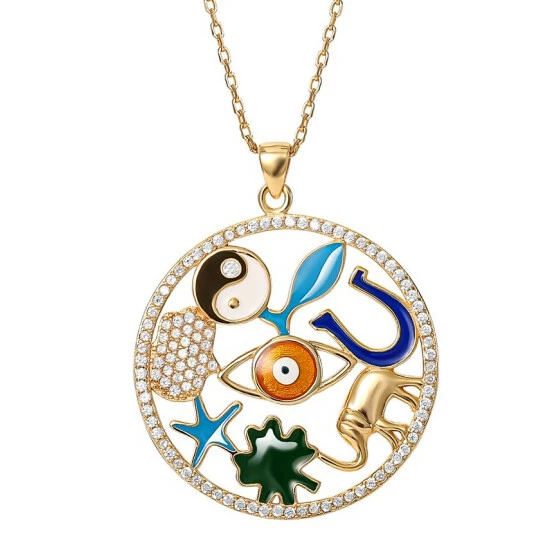 Cheap ๐ Giani Bernini Cubic Zirconia & Enamel Symbol Open Disc Pendant Necklace In Gold-Plated Sterling Silver, 16 + 2 Extender, Created For Macy's ๐ฅ 1 Cheap ๐ Giani Bernini Cubic Zirconia & Enamel Symbol Open Disc Pendant Necklace In Gold-Plated Sterling Silver, 16 + 2 Extender, Created For Macy's ๐ฅ